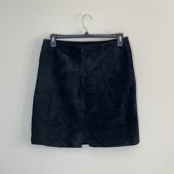 Vintage 70's Rafaella Black 100% Leather Skirt, Size 12 - Picture 2 of 3